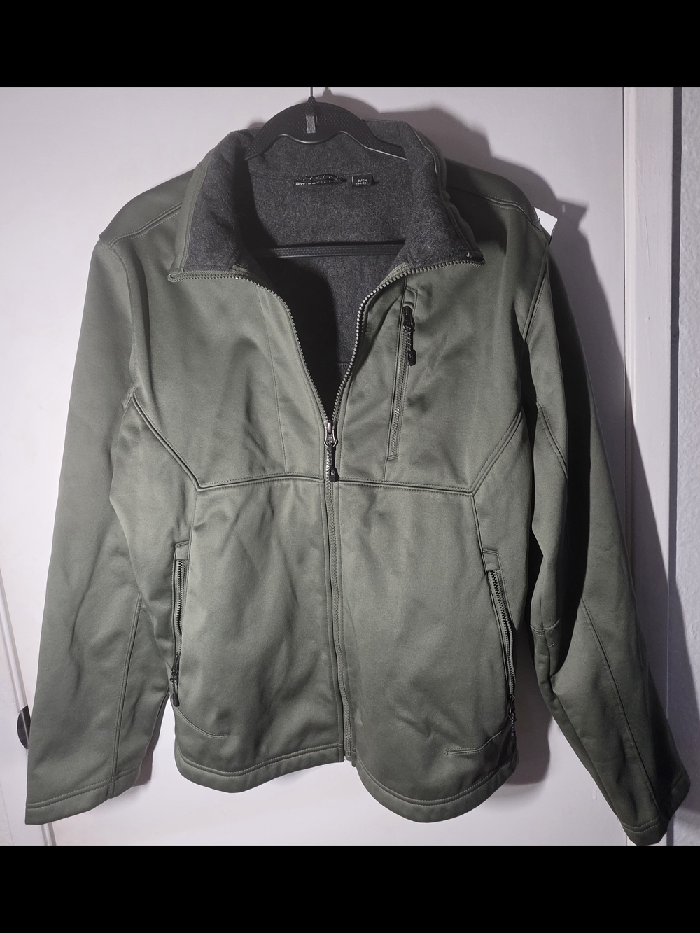 Swiss Tech Olive Softshell Jacket with Fleece Lining